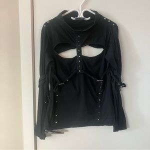 Studded Keyhole and Buckle Top